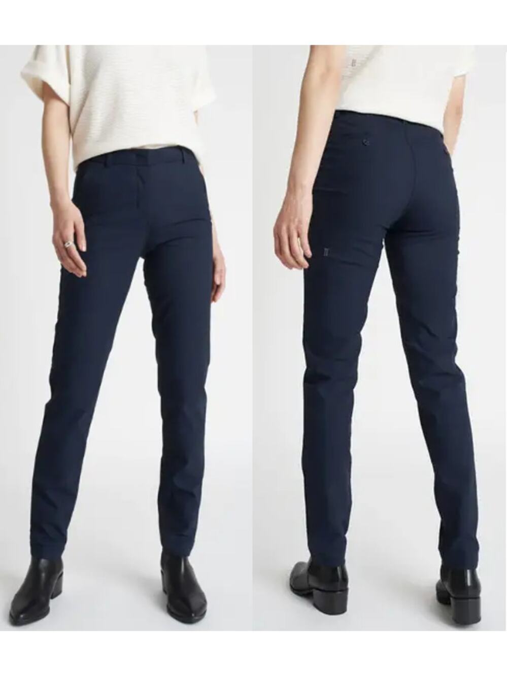 NWT Kit and Ace Ride Pants Womens 4 Dark Navy Slim Fit Flat Front Stetch